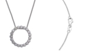 Macy's Certified Diamond Open Circle Pendant Necklace (1-1/2 ct. t.w.) in 14k White Gold, 16" + 2" extender
